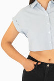 Camisa crop de rayas manga corta (7478713516099)