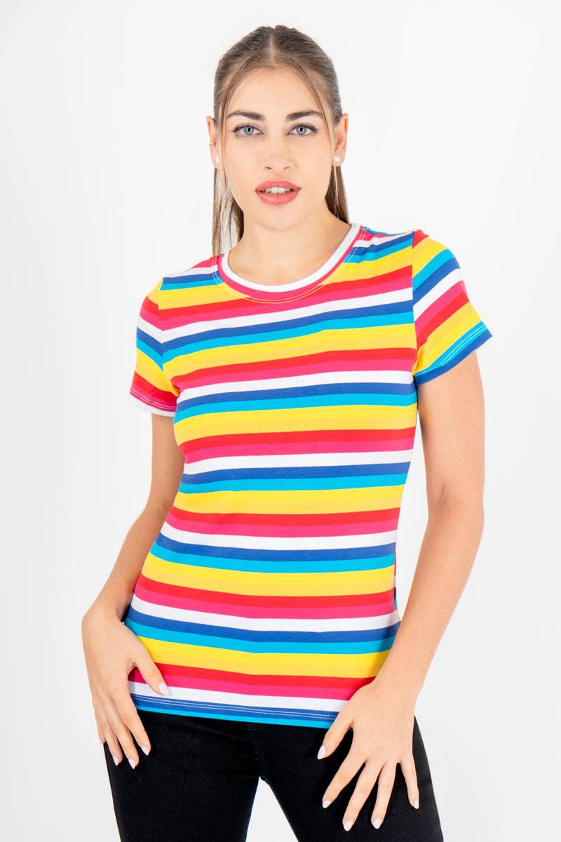 Playera de rayas manga corta - Santory Ropa  (7444651278403)