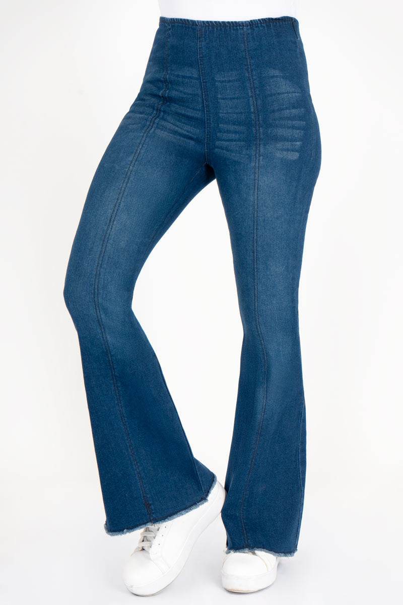 Jeans acampanados con elástico - Santory Ropa  (7456301187139)