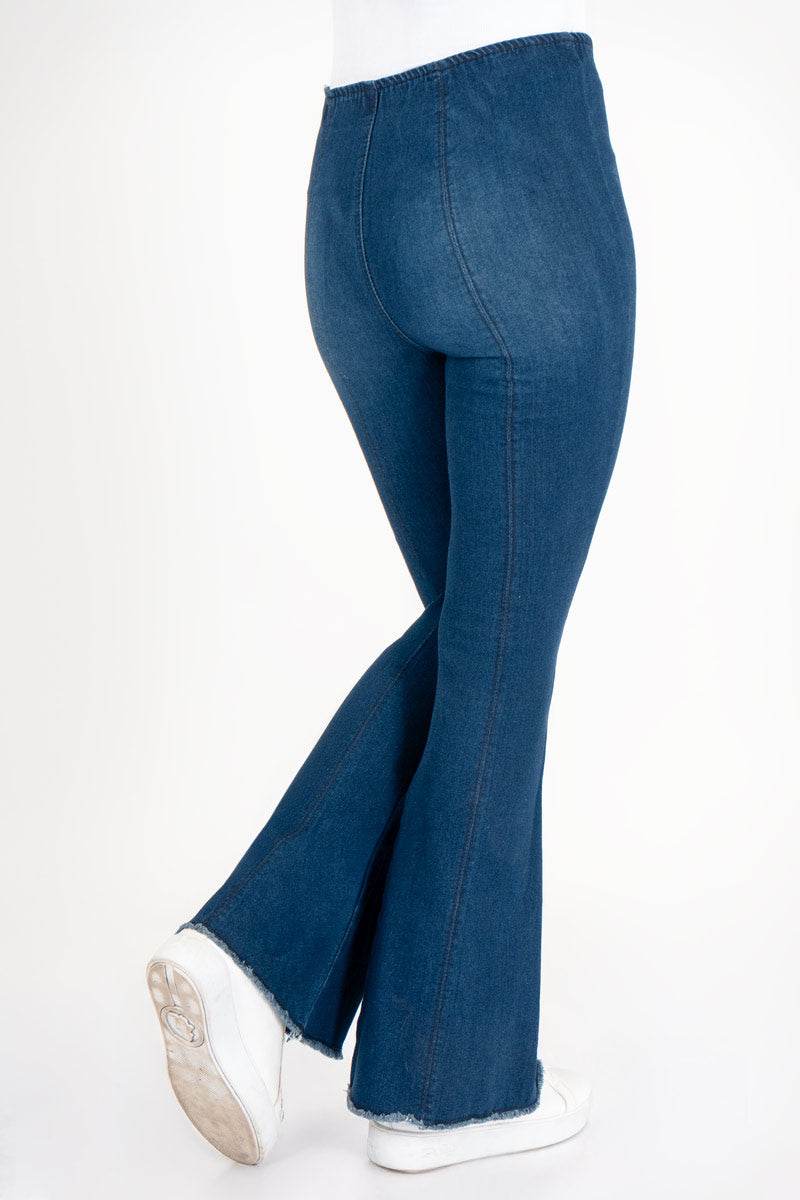 Jeans acampanados con elástico - Santory Ropa  (7456301187139)