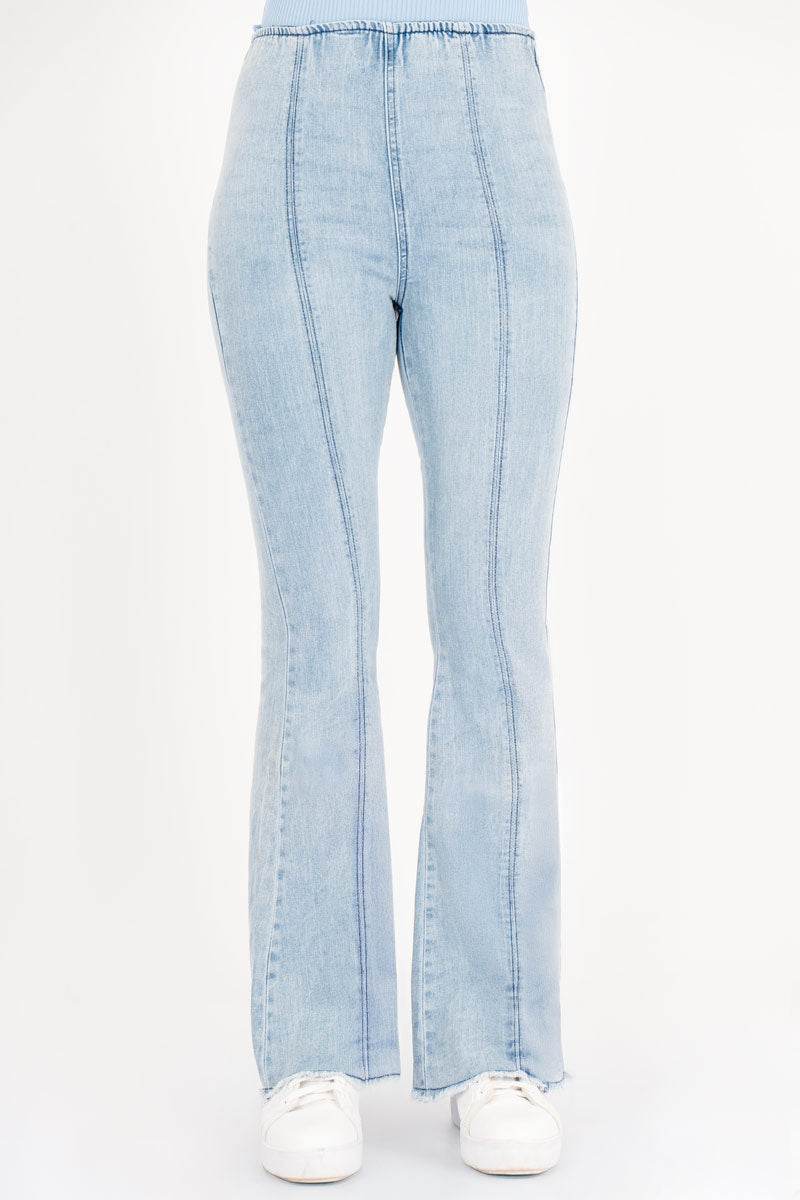 Jeans acampanados con elástico - Santory Ropa  (7456301187139)