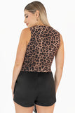Blusa crop animal print sin mangas