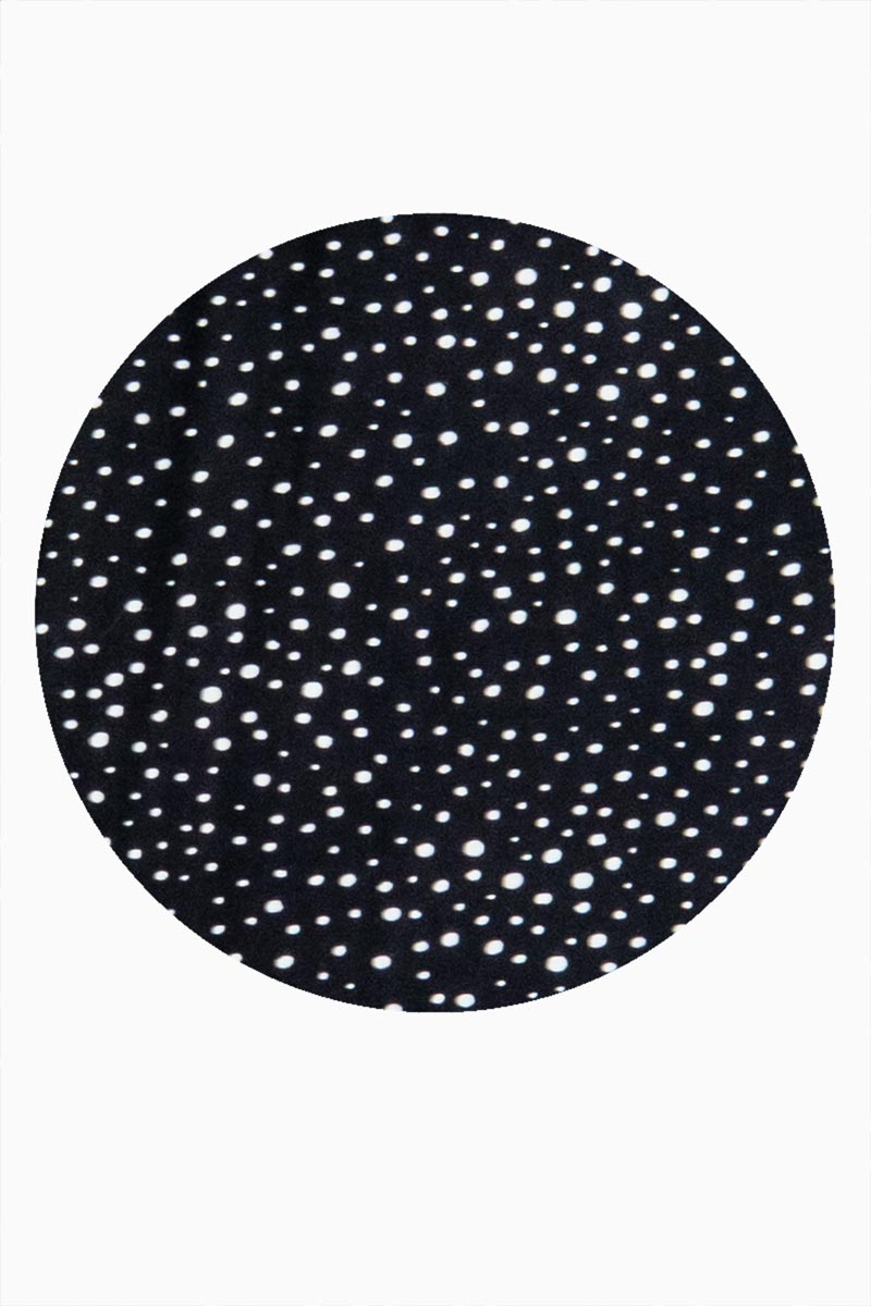 Vestido largo de luneares con cinturón y manga corta