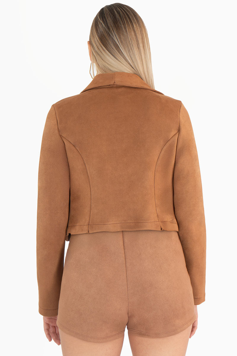 Saco crop con solapa