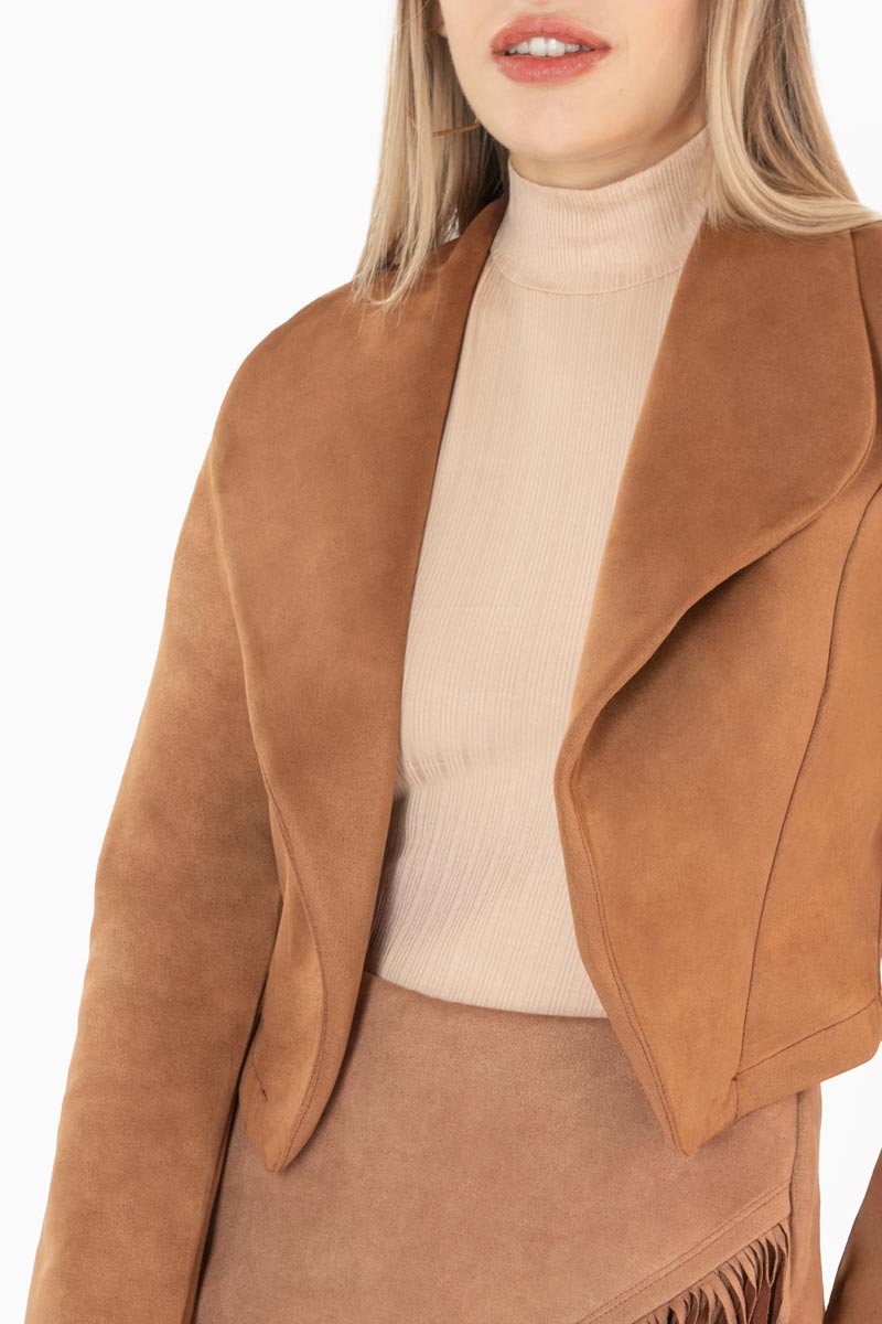 Saco crop con solapa