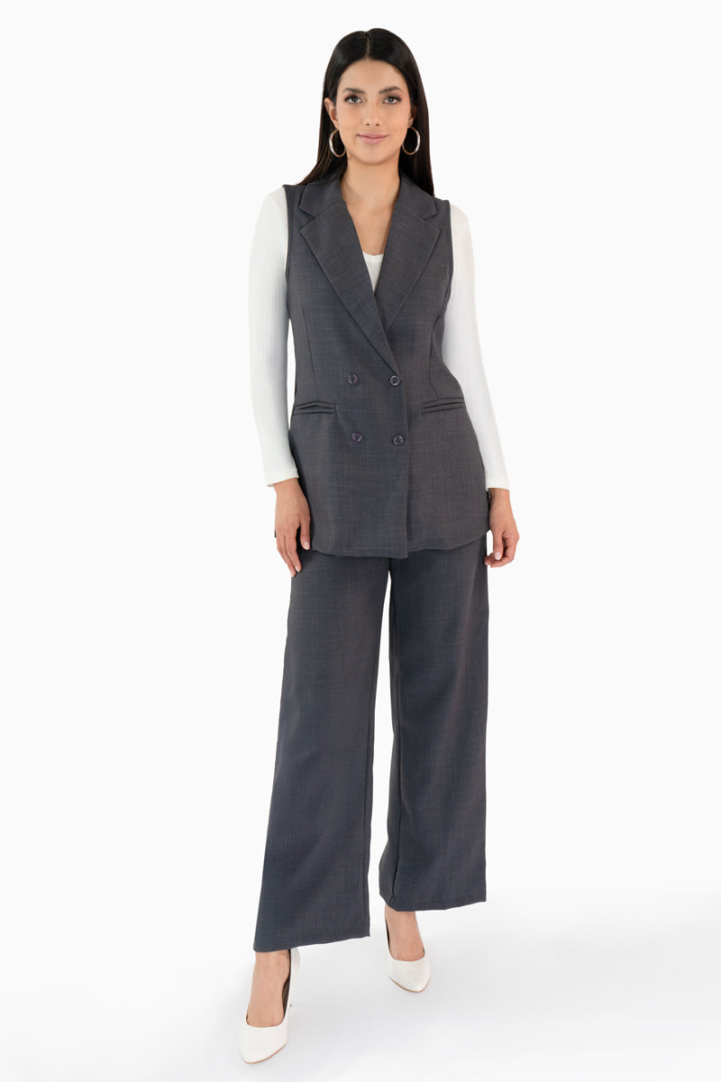 Conjunto chaleco y pantalón de rayas