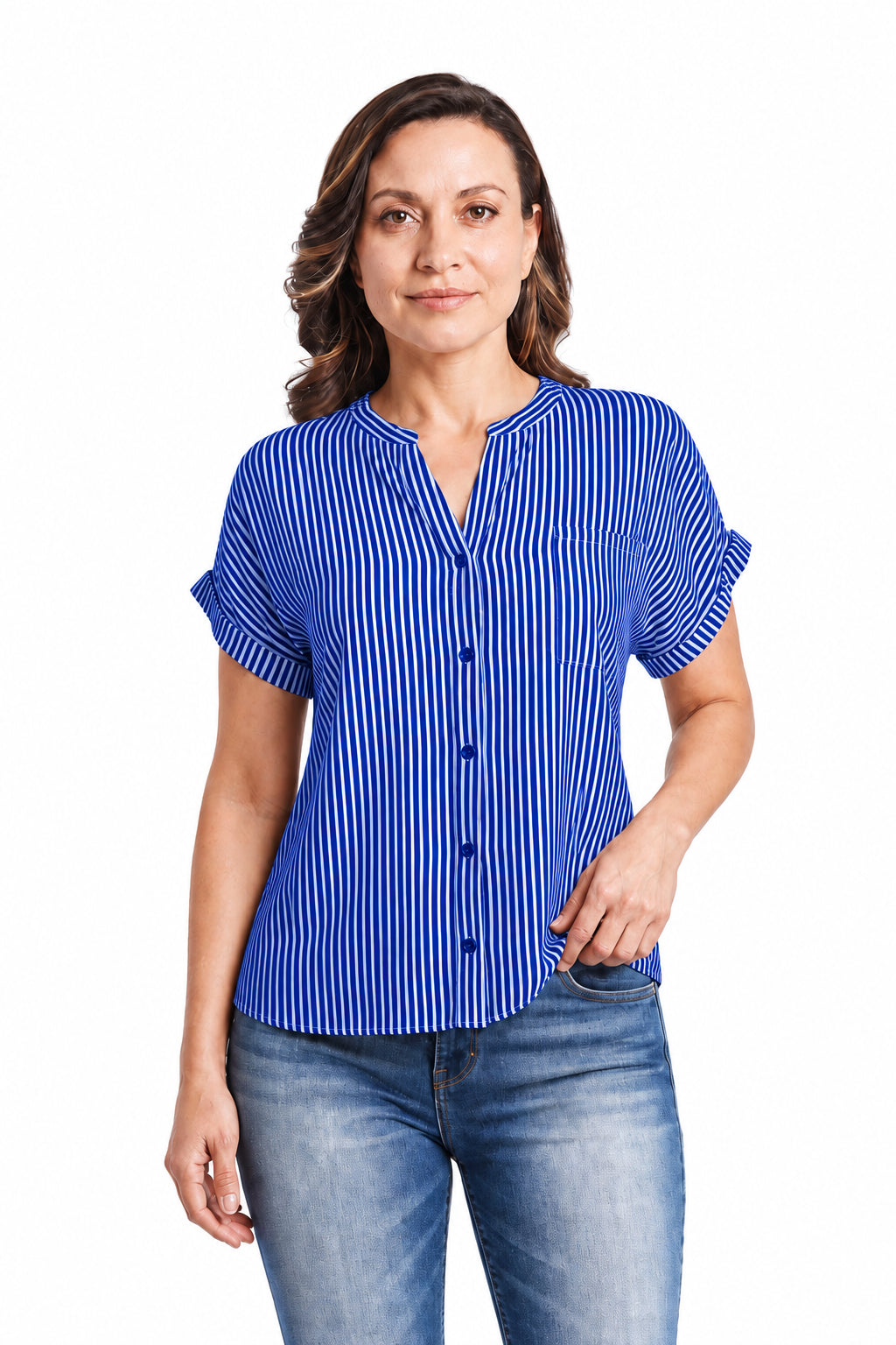 Camisa de rayas manga corta