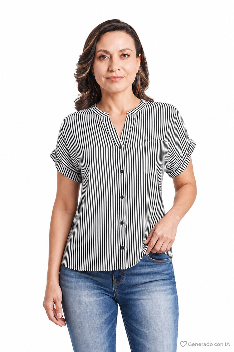 Camisa de rayas manga corta