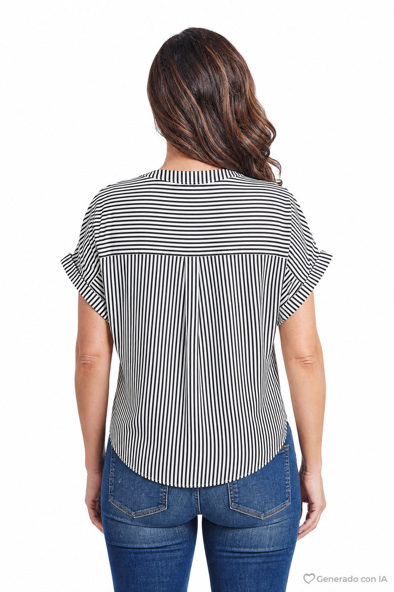Camisa de rayas manga corta