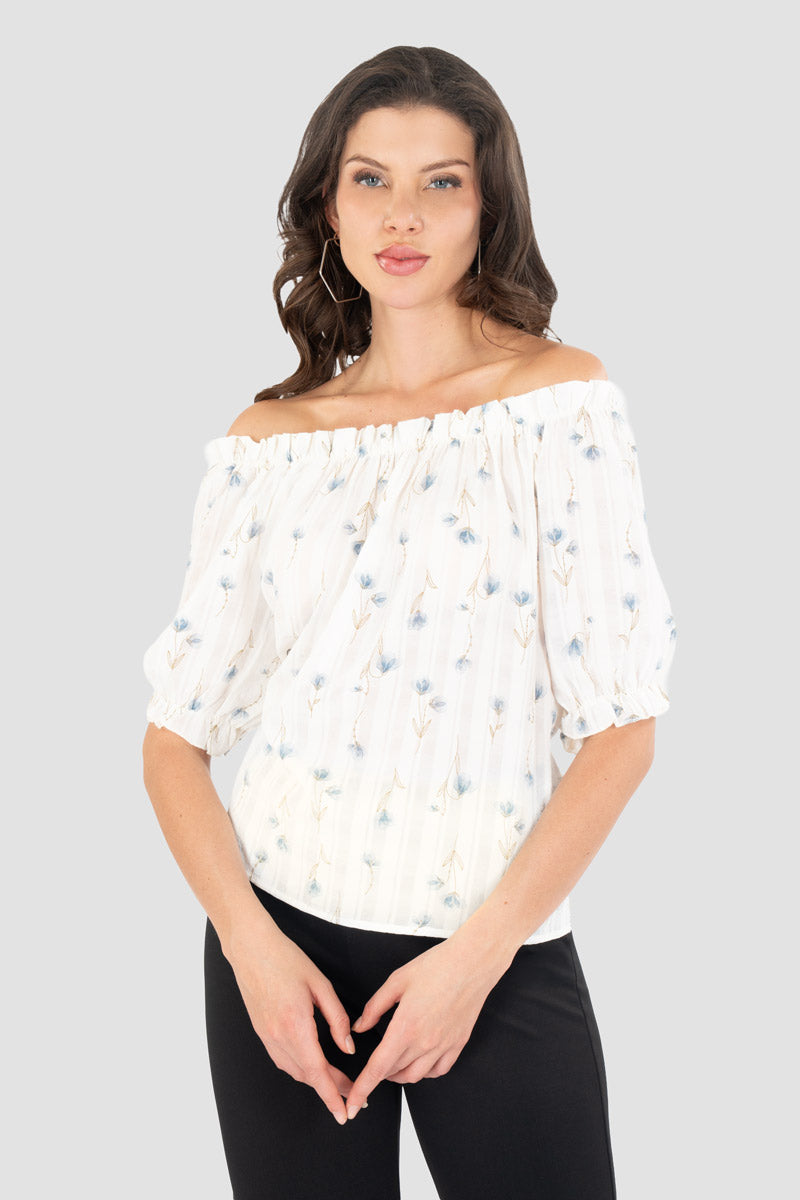 Blusa floral hombros descubiertos
