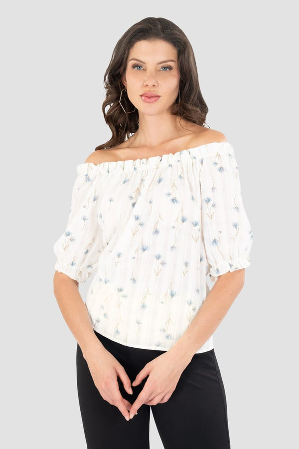 Blusa floral hombros descubiertos