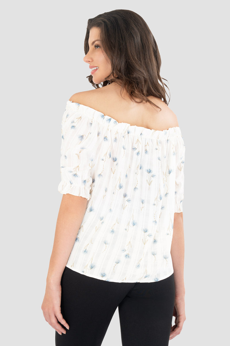 Blusa floral hombros descubiertos