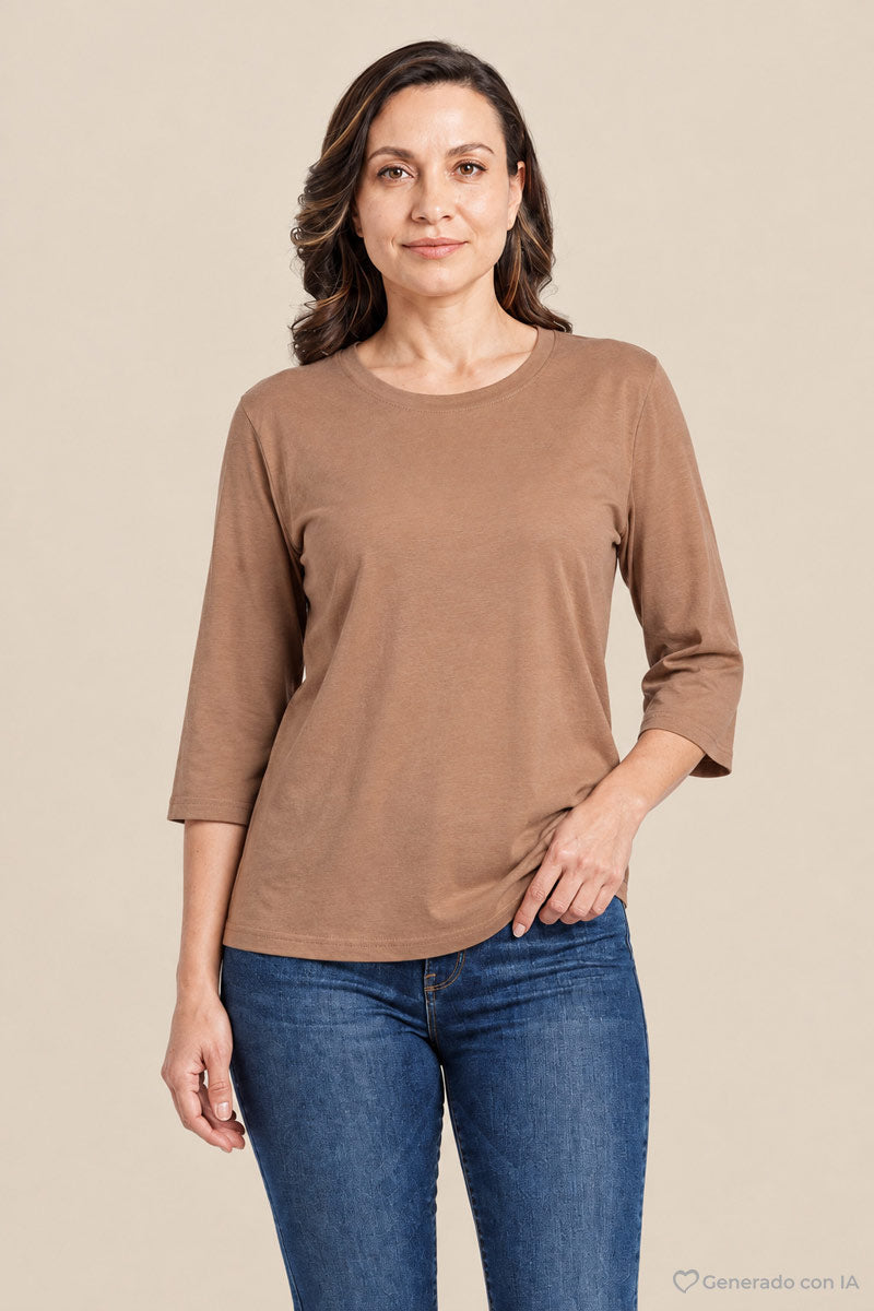 Playera básica cuello redondo