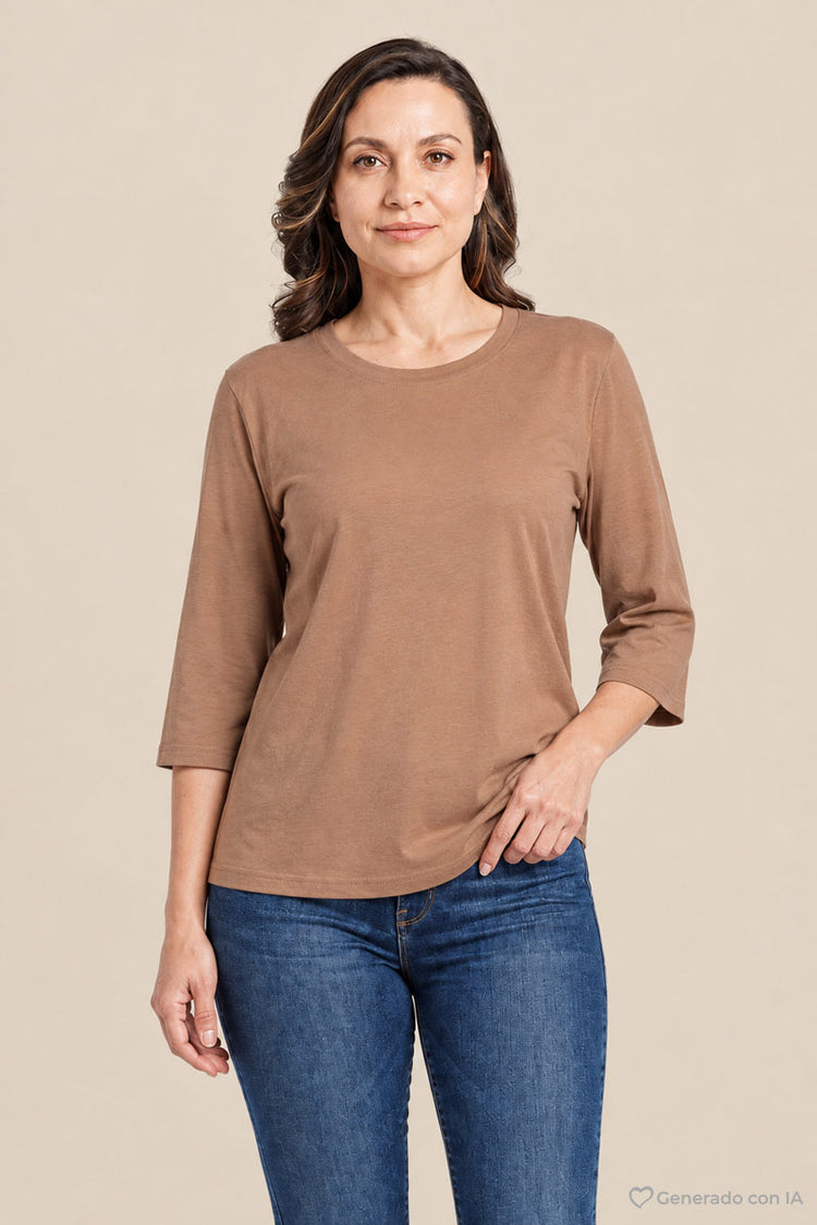 Playera básica cuello redondo