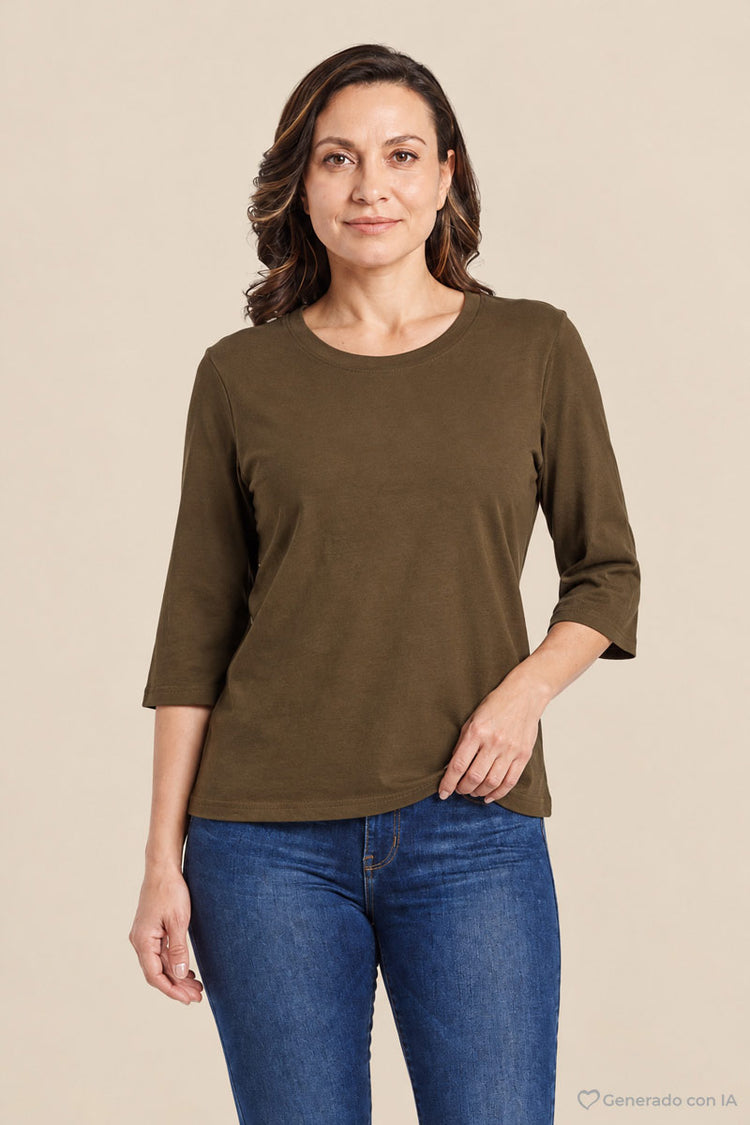 Playera básica cuello redondo