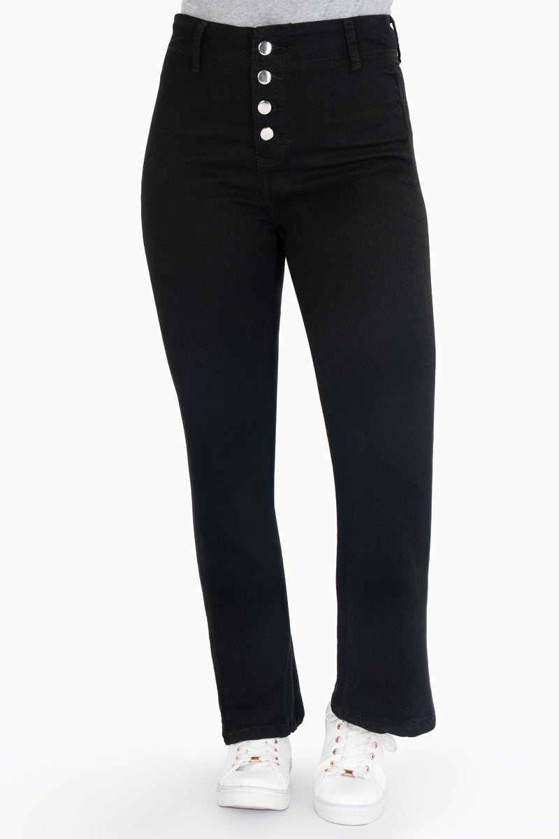 Jeans tiro medio con 4 botones