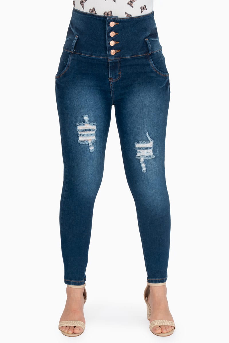 Jeans skinny con destrucción
