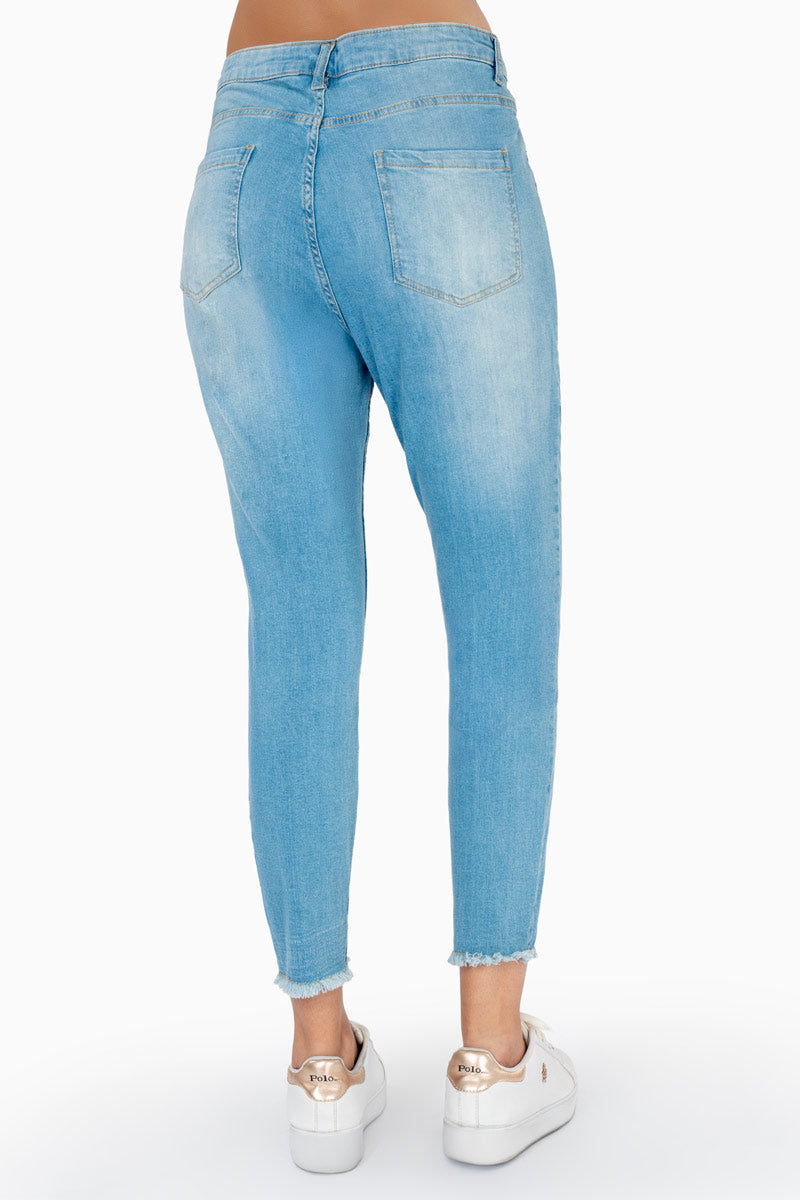 Jeans skinny tiro medio con bolsas