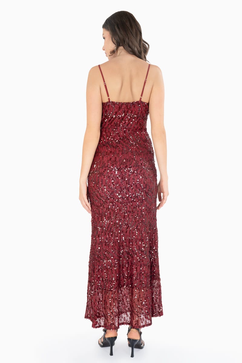 Vestido largo con lentejuelas