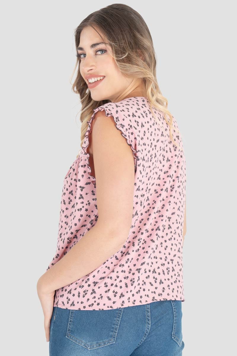 Blusa sin manga escote gota