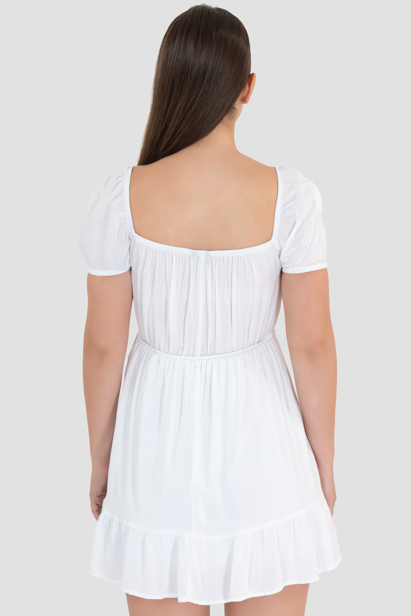 Vestido con botones y manga abullonada