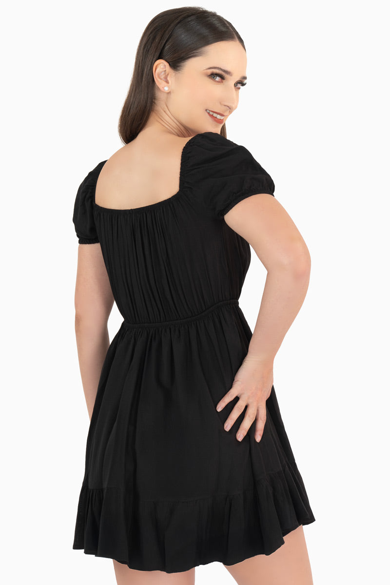 Vestido con botones y manga abullonada