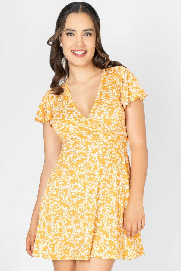 Vestido floral escote v - Santory Ropa  (7425035403331)