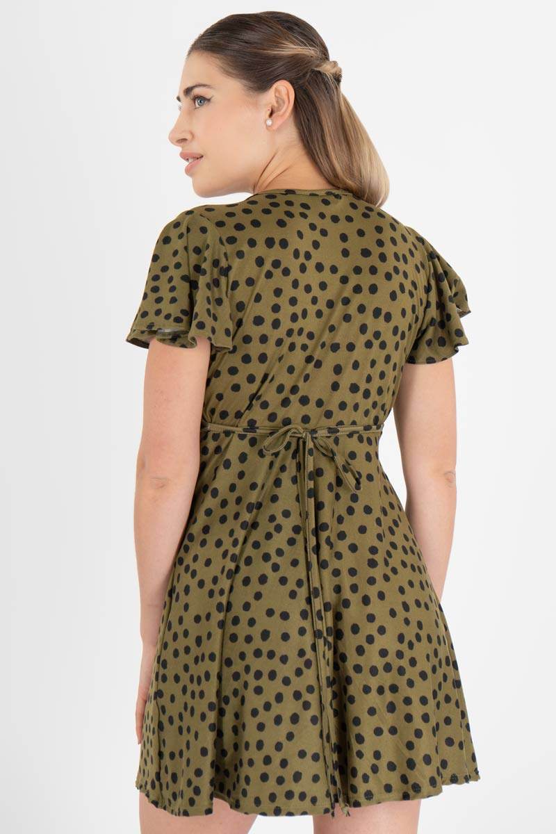 Vestido de puntos manga corta - Santory Ropa  (7440780525635)