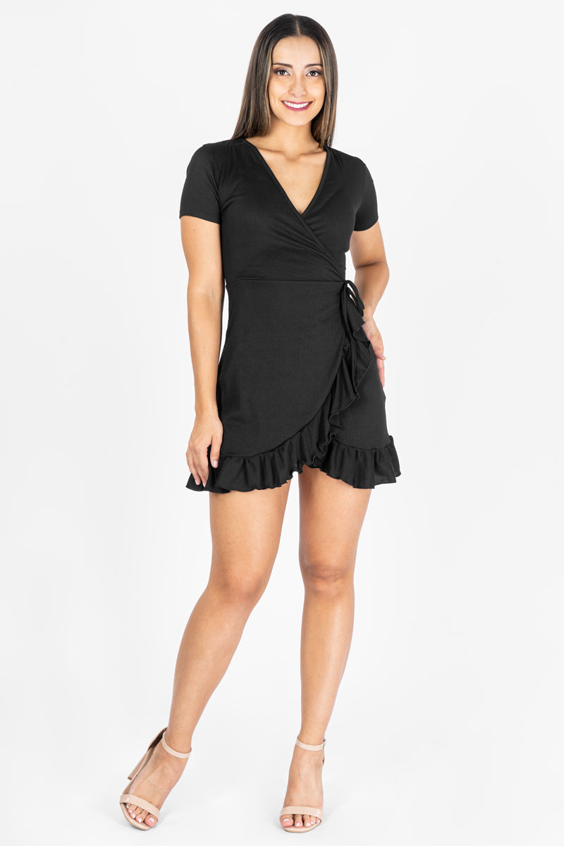 Vestido con cruce y olanes (6995067994179)