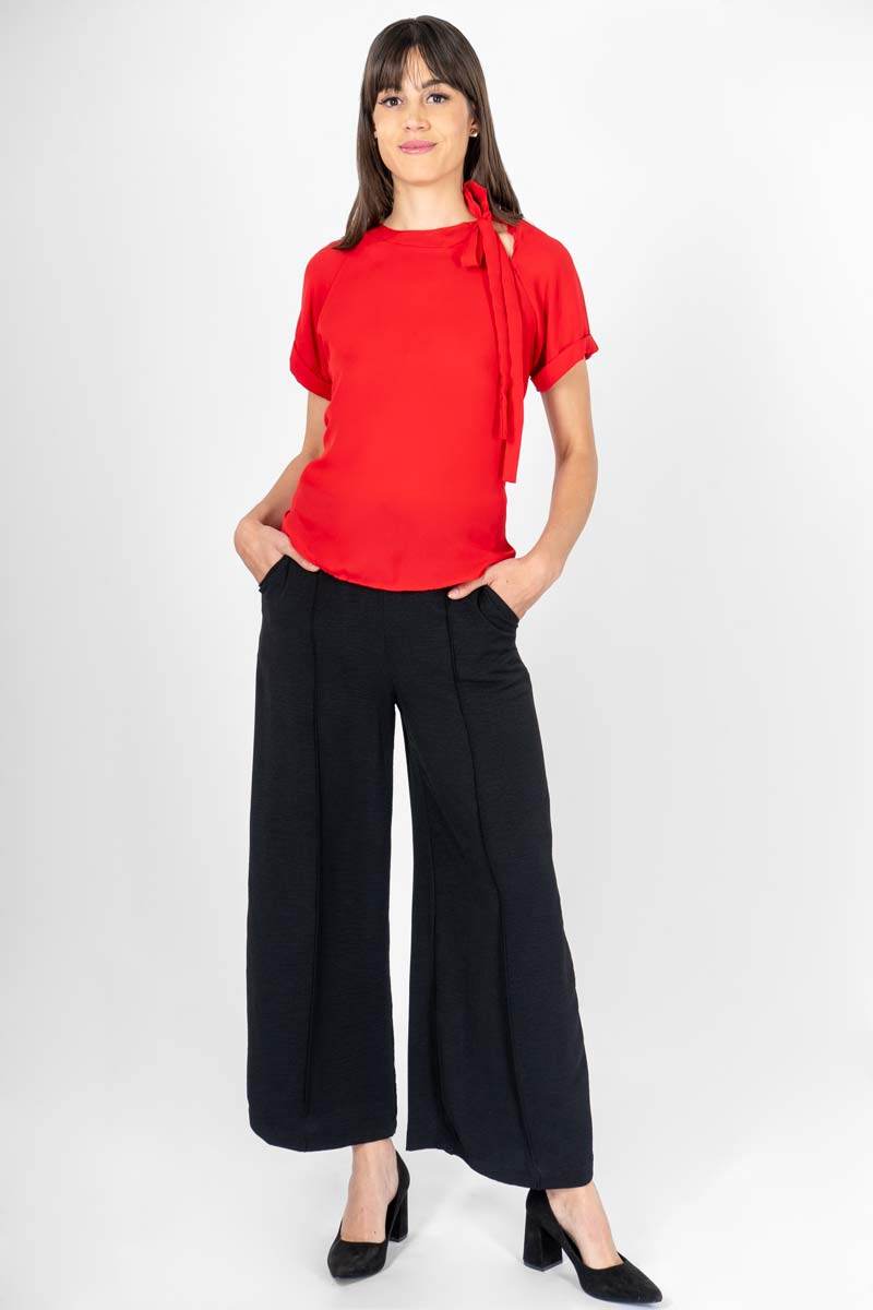 Pantalón amplio con hebilla - Santory Ropa  (7007920259139)