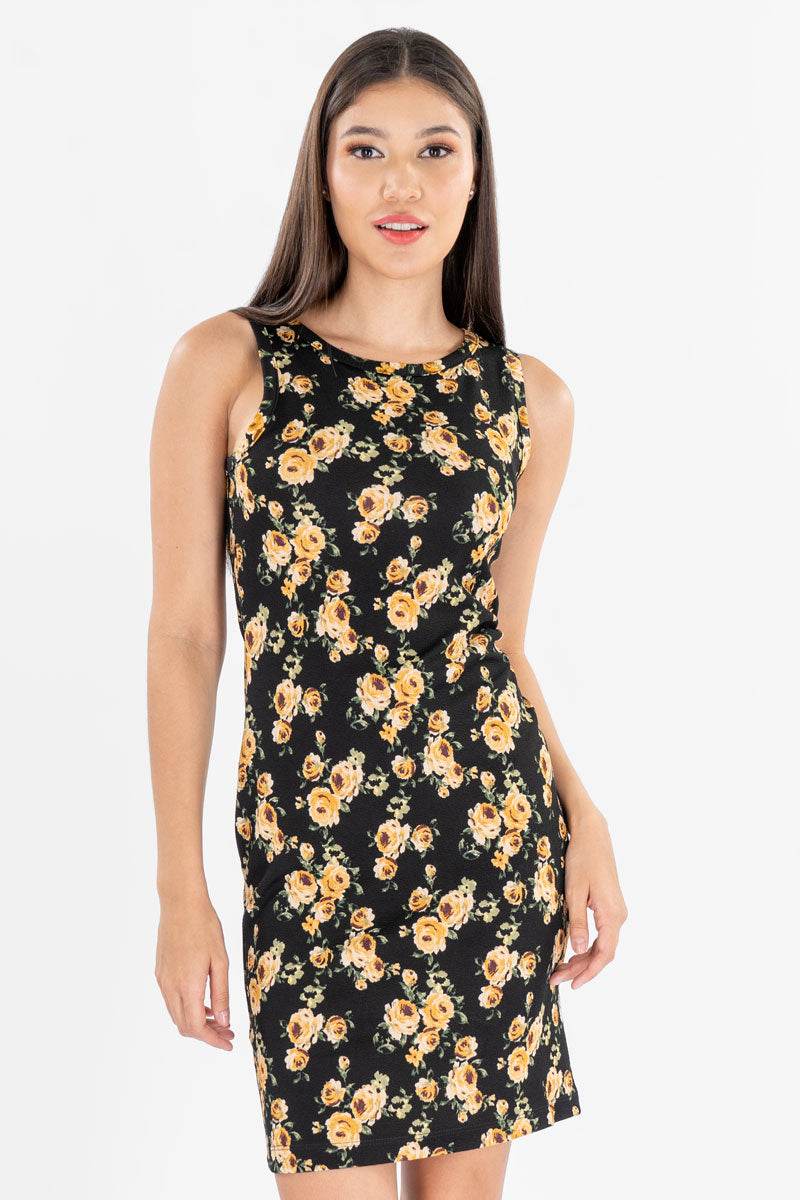 Vestido floral sin manga - Santory Ropa  (7304530722883)