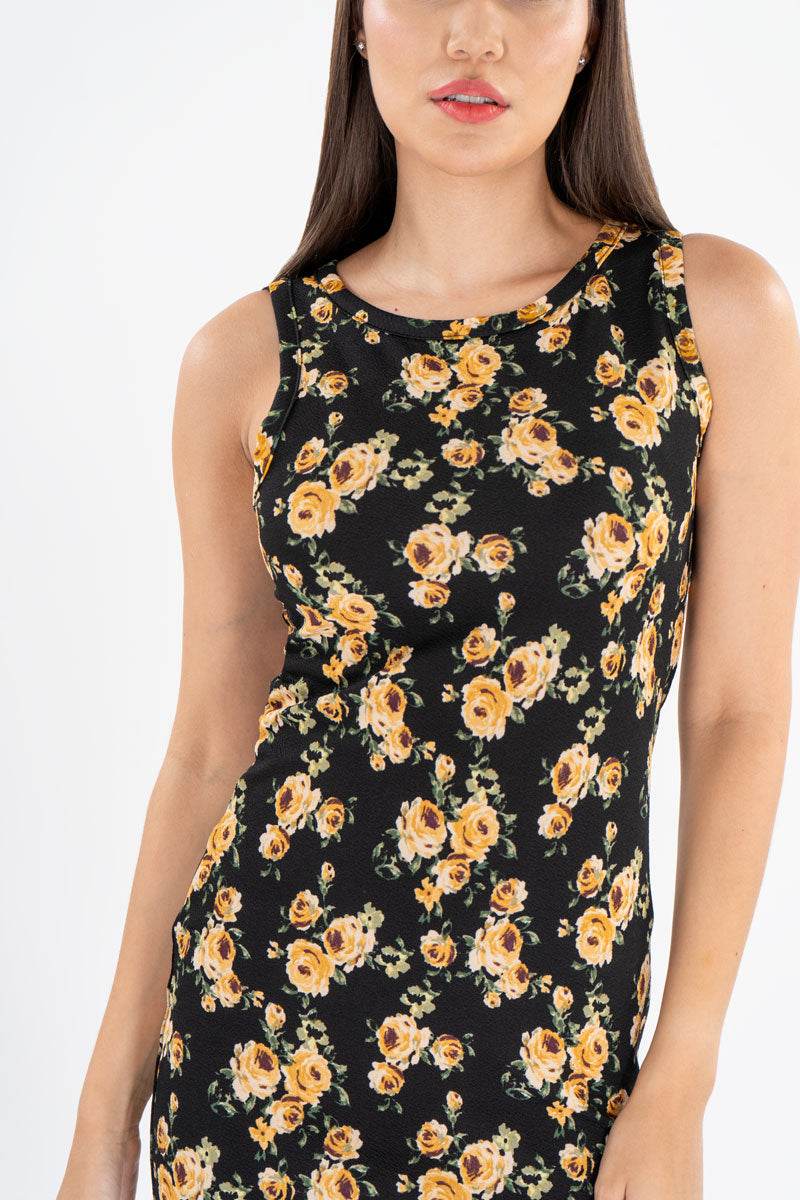 Vestido floral sin manga - Santory Ropa  (7304530722883)