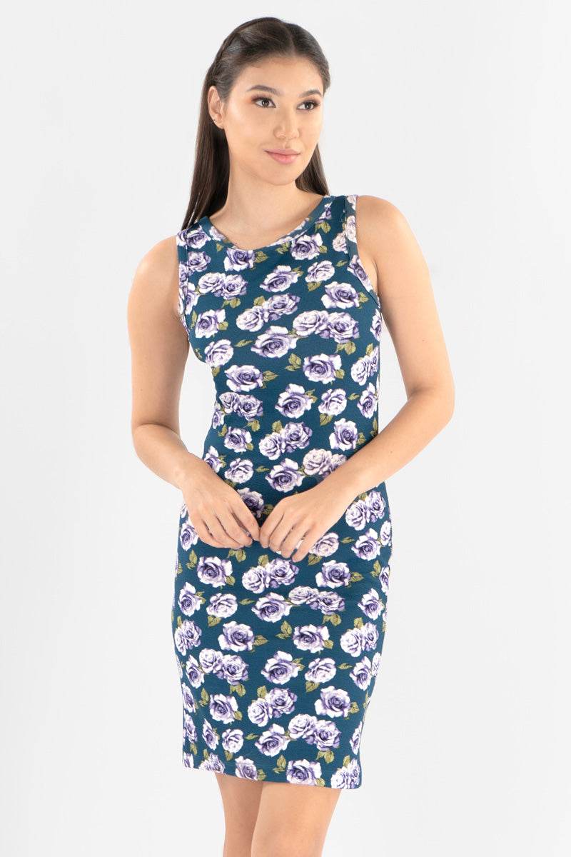 Vestido floral sin manga - Santory Ropa  (7304530722883)