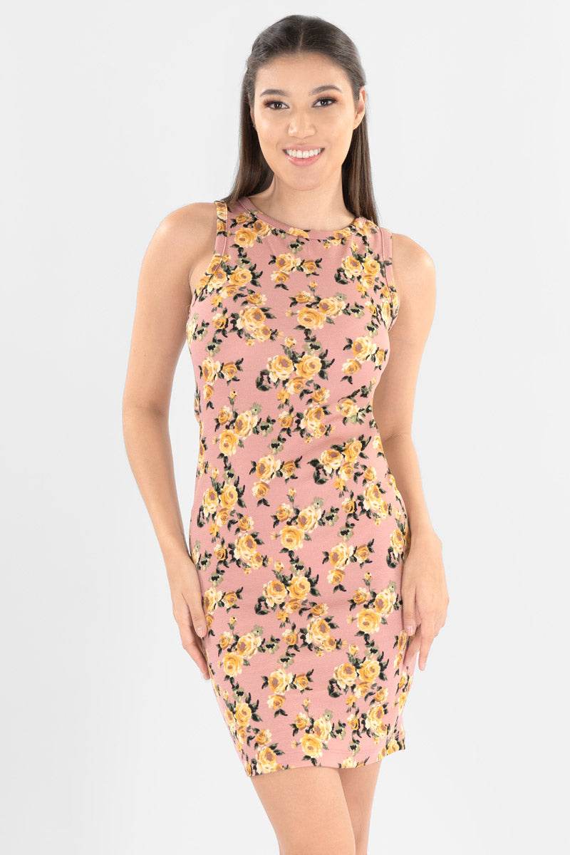 Vestido floral sin manga - Santory Ropa  (7304530722883)
