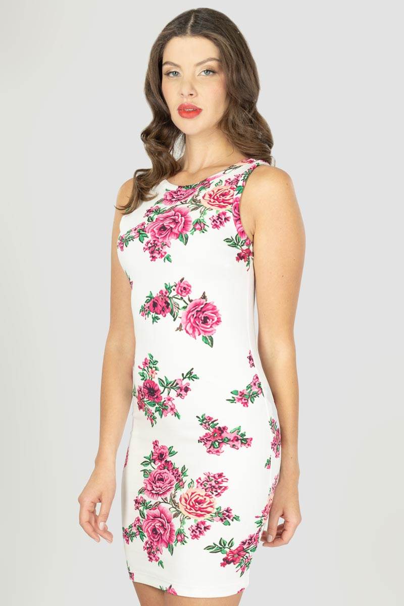 Vestido estampado sin manga - Santory Ropa  (7463649738819)