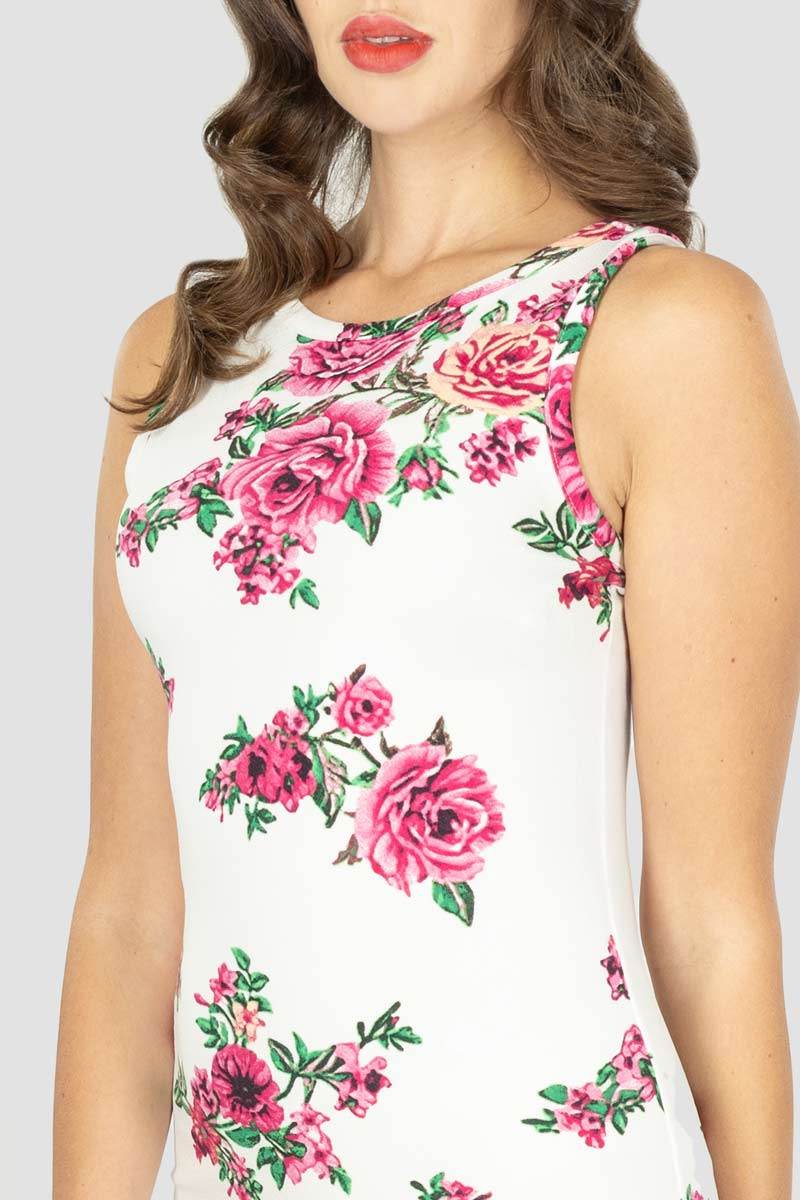 Vestido estampado sin manga - Santory Ropa  (7463649738819)