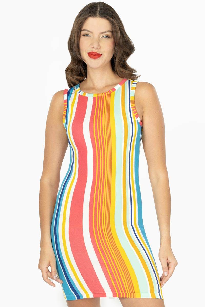 Vestido estampado sin manga - Santory Ropa  (7463649738819)