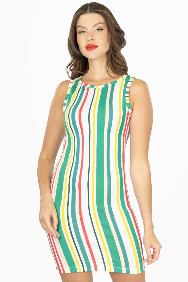 Vestido estampado sin manga - Santory Ropa  (7463649738819)