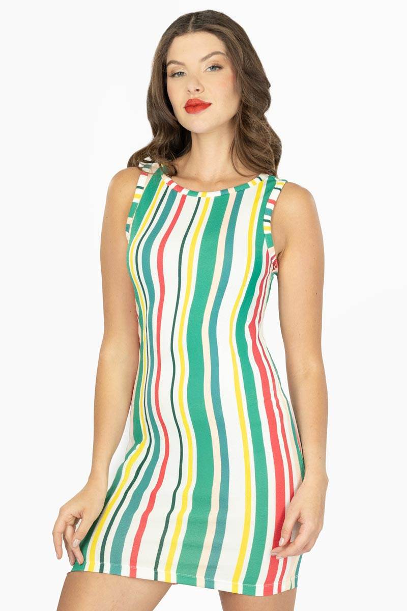 Vestido estampado sin manga - Santory Ropa  (7463649738819)