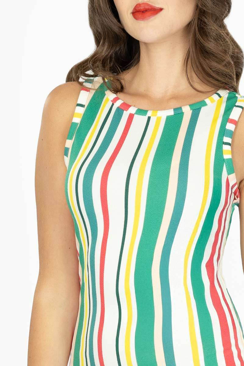 Vestido estampado sin manga - Santory Ropa  (7463649738819)