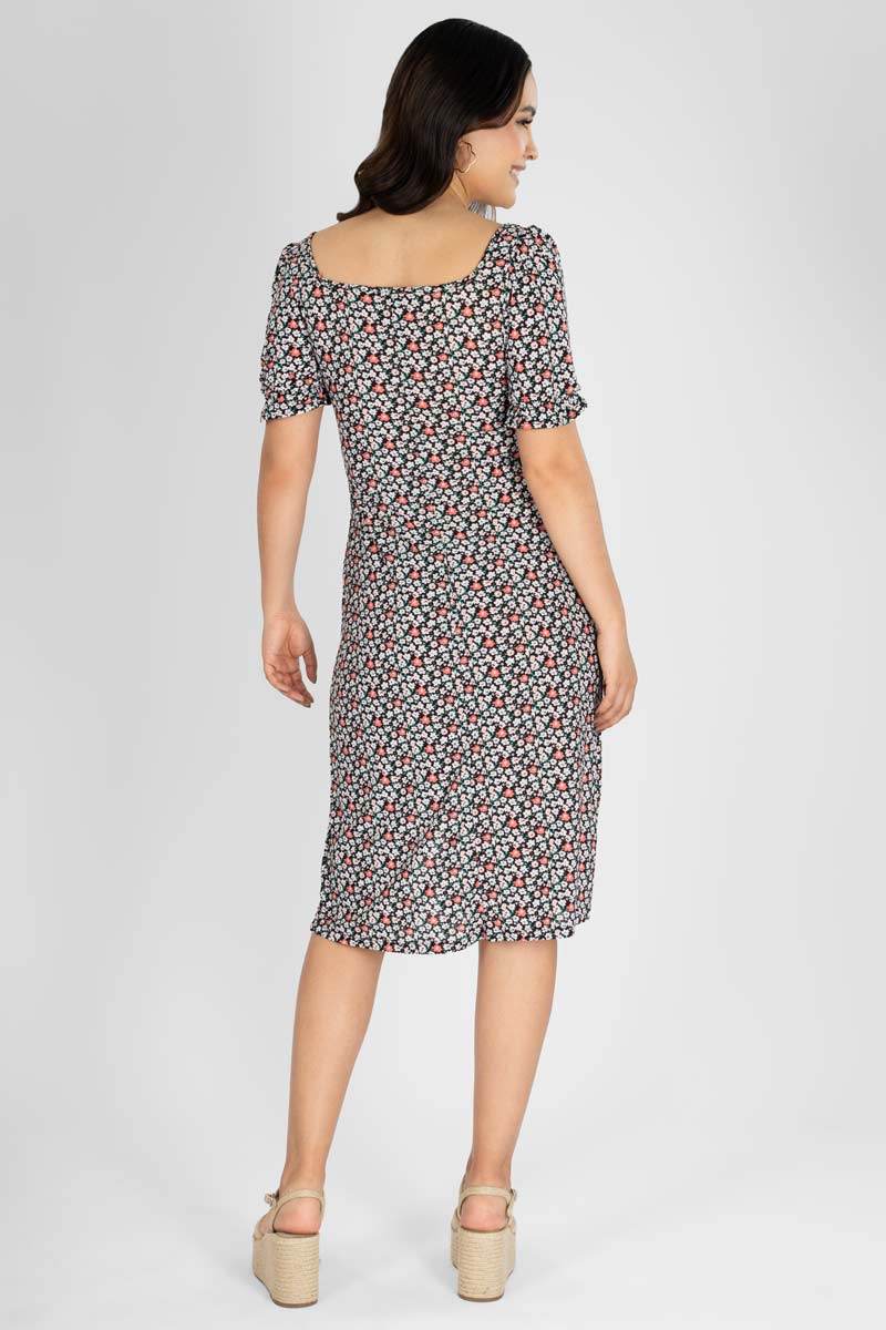 Vestido floral manga corta - Santory Ropa  (7386275807299)