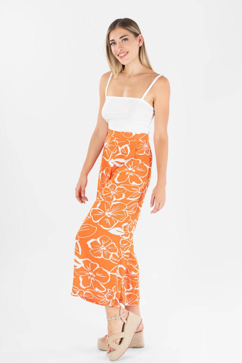 Set de pantalón floral y top rib - Santory Ropa  (7141428297795)