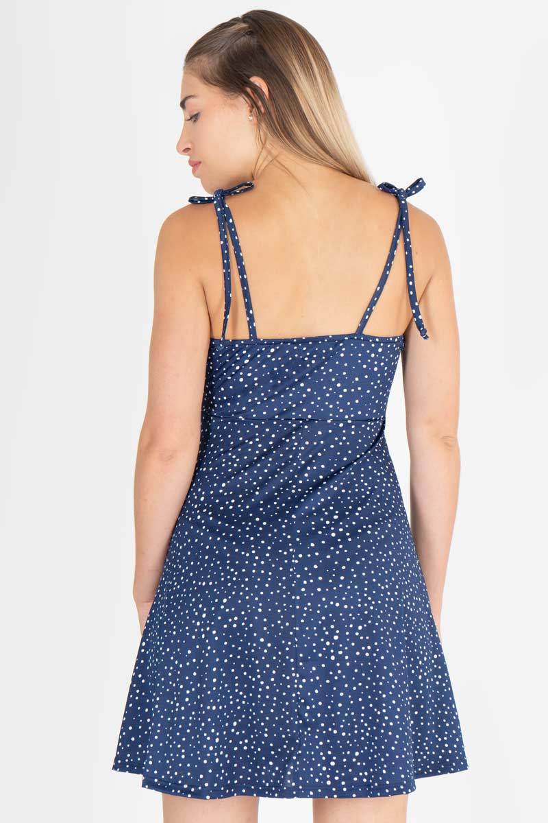 Vestido de puntos de tirantes - Santory Ropa  (7440780427331)