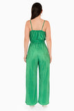Jumpsuit plisado de tirantes con amarre