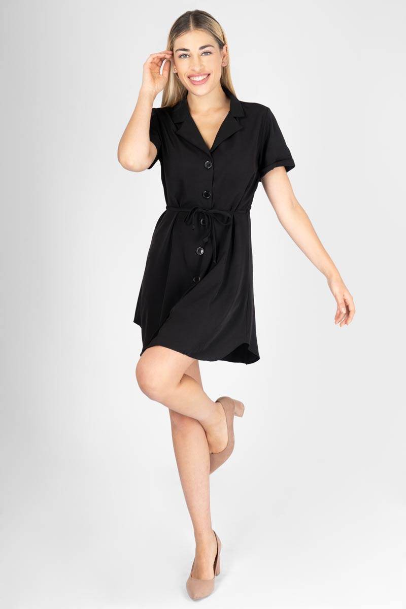 Vestido corto camisero - Santory Ropa  (7334848462915)