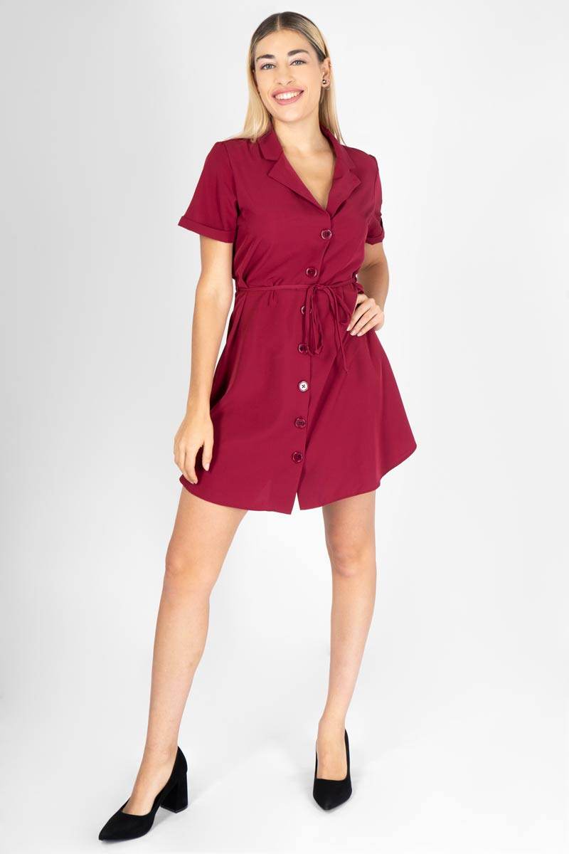 Vestido corto camisero - Santory Ropa  (7334848462915)