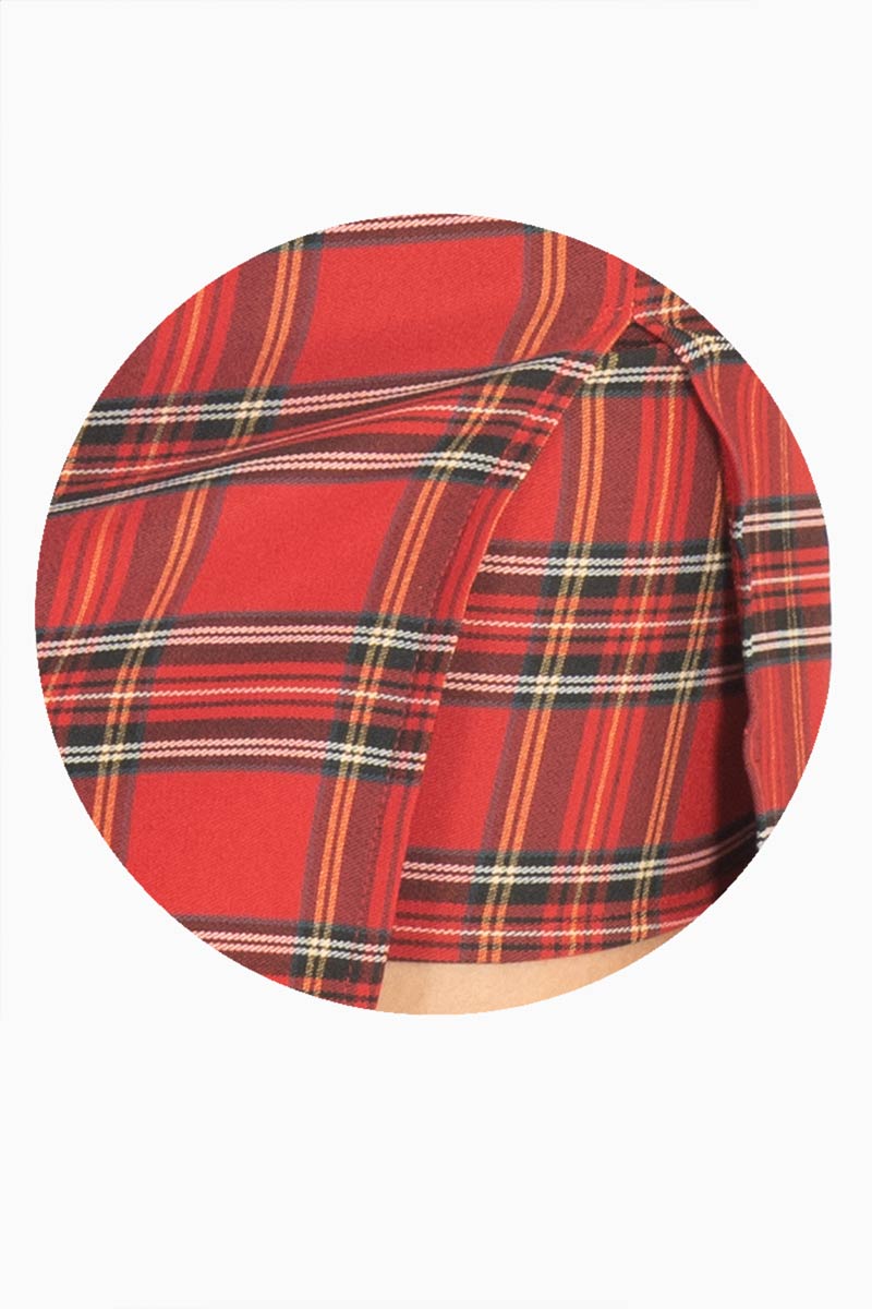 Falda short de cuadros