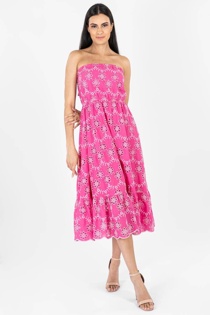 Vestido strapless estampado - Santory Ropa  (7377459740739)