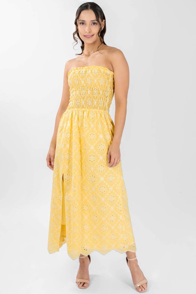 Vestido strapless estampado - Santory Ropa  (7377459642435)