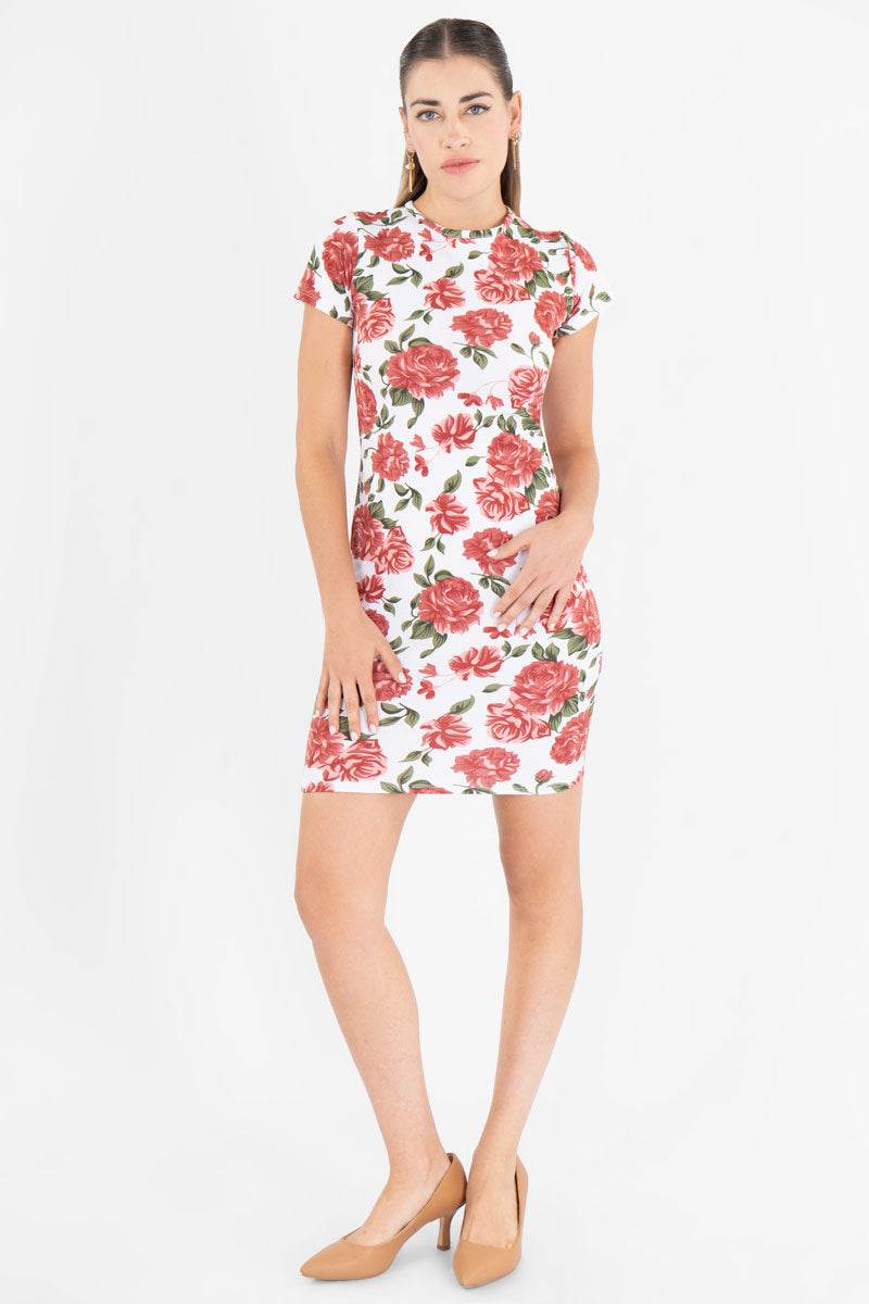 Vestido floral manga corta - Santory Ropa  (7440780296259)